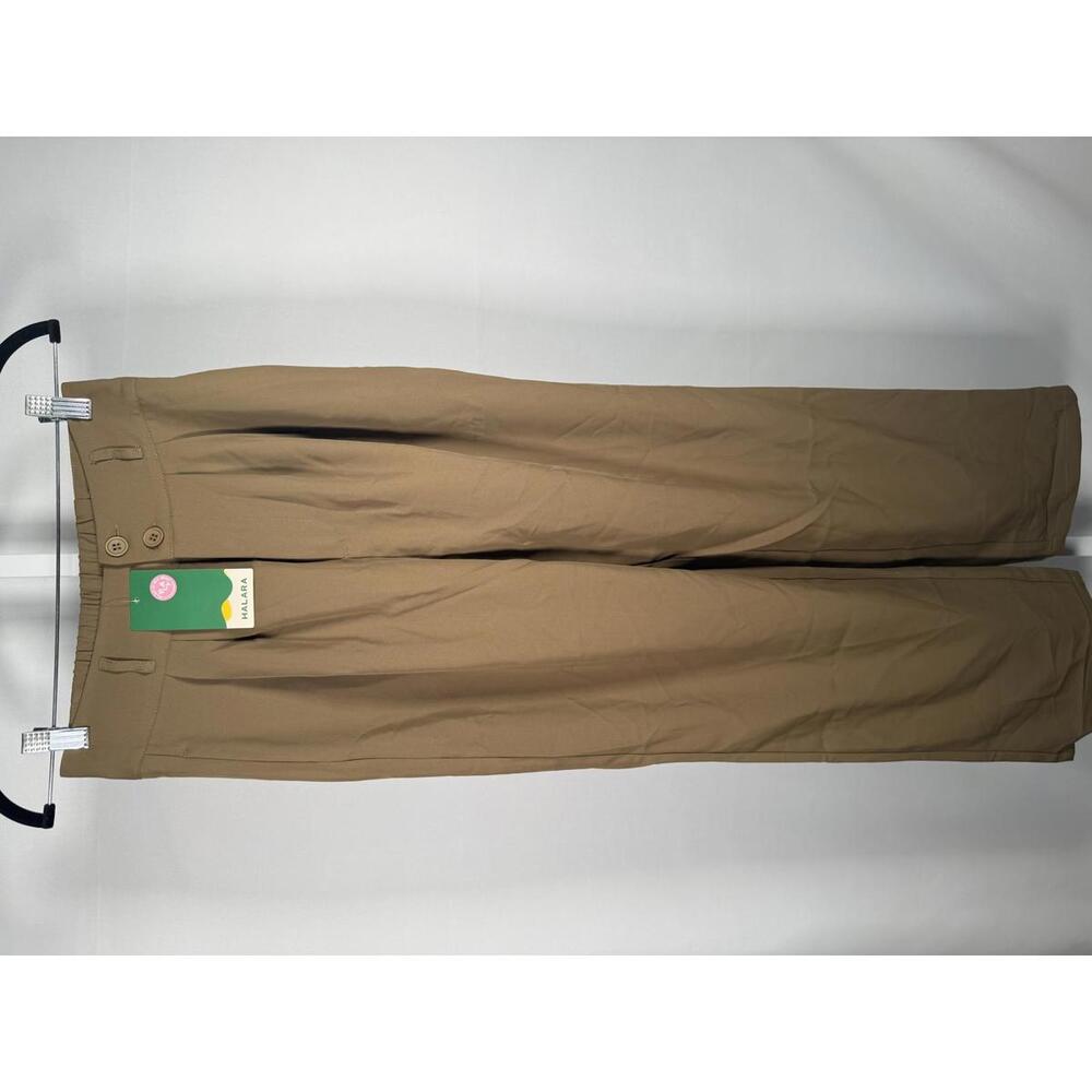 NWT High Waisted Zipper Pocket Shirred Straight Leg Work Pants Size Small - Picture 2 of 12